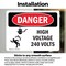 Signmission High Voltage 240 Volts Danger Sign, Vinyl Decal, 14in W x 10in L, 2PK OS-2PACK-DS-D-1014-L-2198 - alternate 5